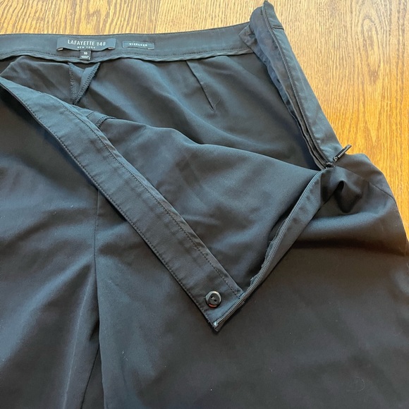 Lafayette 148 Luxury Black Cropped Stretch Wool Bleeker Career Pants Size 10 - Picture 9 of 10